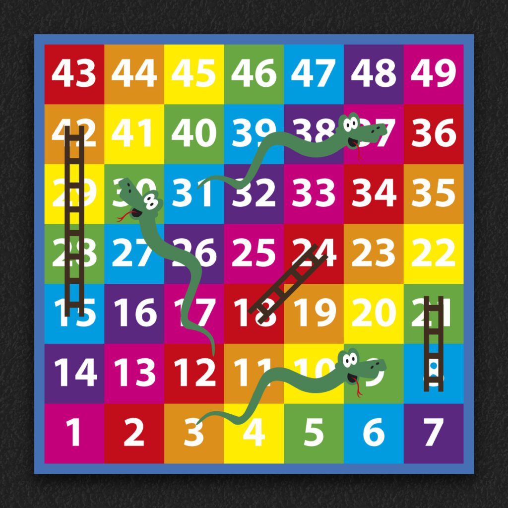 1-49 Snakes & Ladders